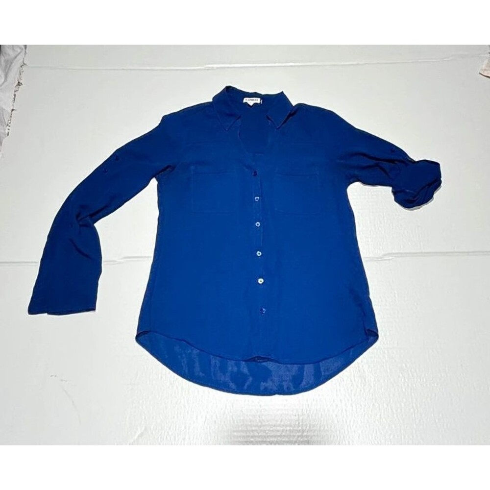 Express Royal Blue Button-Up Blouse Size S/P